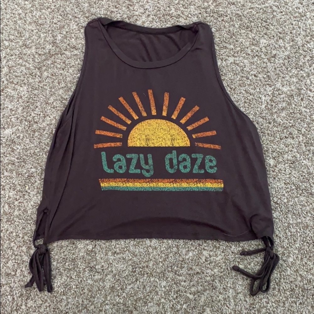 Tank top size: small color:brown